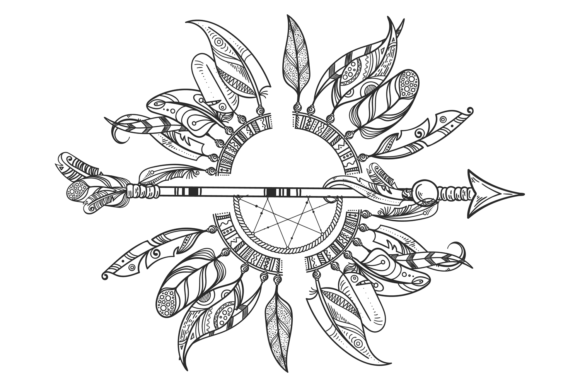 Download Tribal Dreamcatcher with Indian Arrow. R - Tribal Collection