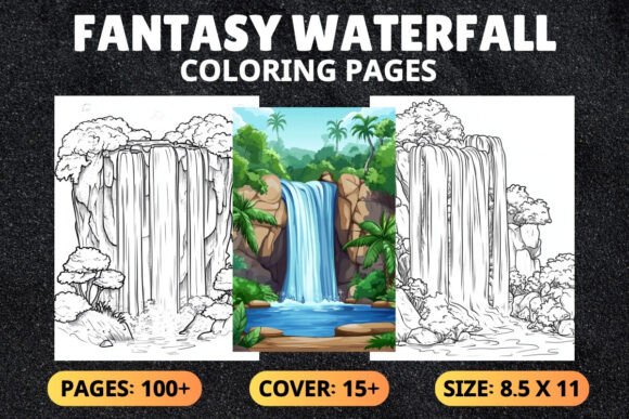 Download Fantasy Waterfall Coloring Pages - Coloring page Collection