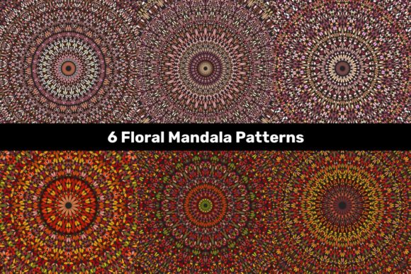 Download 6 Multicolored Floral Mandala Patterns - Mandala pattern Collection