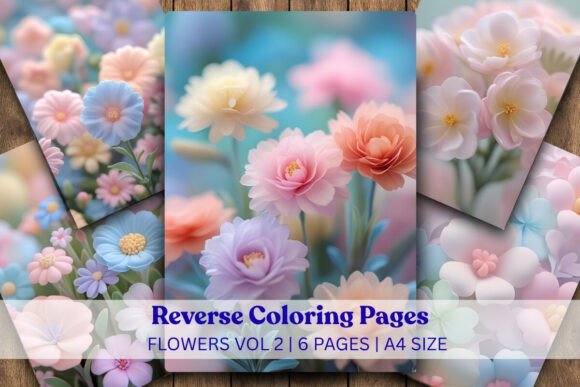 Download Flowers Vol 2 Reverse Coloring Pages - Coloring page Collection