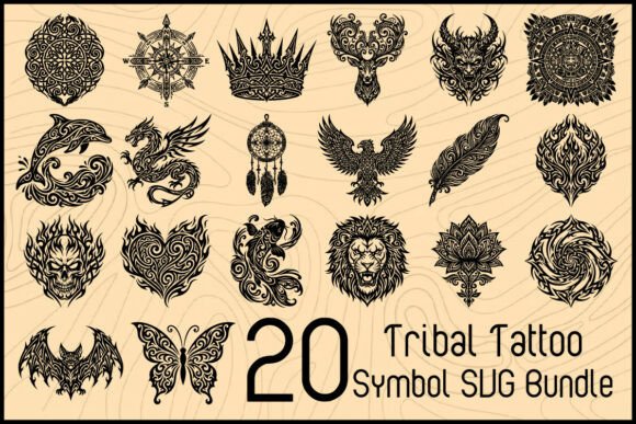 Download Tribal Tattoo Symbol SVG Bundle - Tribal Collection