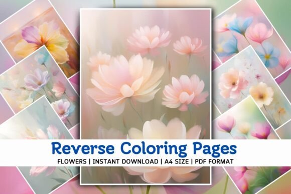 Download Floral Reverse Coloring Pages V02 - Coloring page Collection