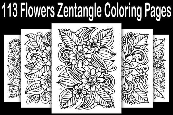 Download 113 Flowers Zentangle Coloring Pages - Coloring page Collection