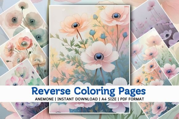 Download Anemone Flowers Reverse Coloring Pages - Coloring page Collection