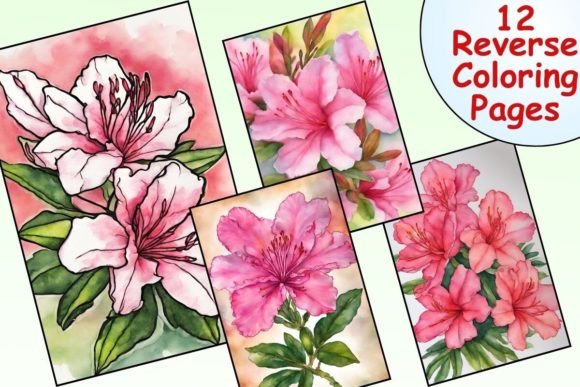 Download Azalea Flower Reverse Coloring Pages - Coloring page Collection