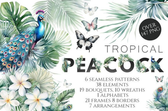 Download Tropical Floral and Peacocks - Premium Resources