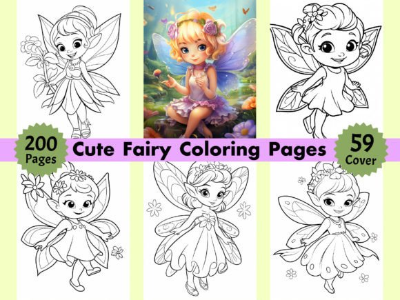 Download 200 Cute Fairy Coloring Pages for Kids - Coloring page Collection