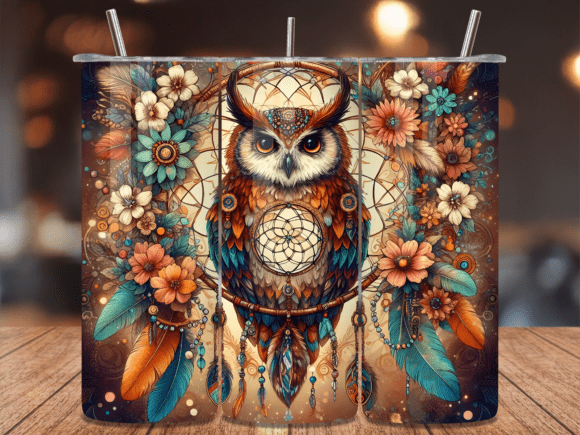 Download Tribal Owl Dreamcatcher Tumbler Wrap - Tribal Collection