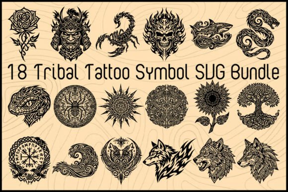 Download Tribal Tattoo Symbol SVG Bundle - Tribal Collection