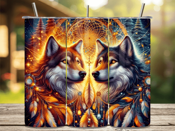 Download Dreamcatcher Tribal Wolf Tumbler Wrap - Tribal Collection