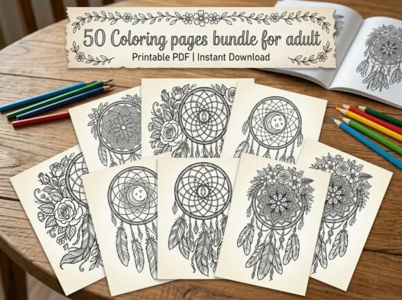 Download 50 Boho Dreamcatcher Coloring Pages - Coloring page Collection