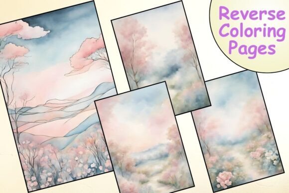 Download Pastel Landscape Reverse Coloring Pages - Coloring page Collection