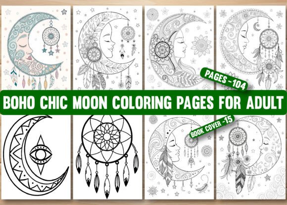 Download Boho Chic Moon Coloring Pages for Adults - Coloring page Collection