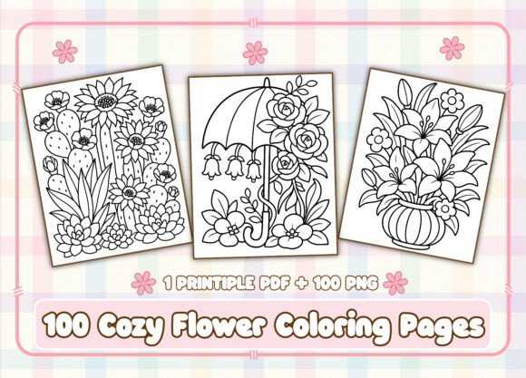 Download 100 Cozy Flower Coloring Pages for Adult - Coloring page Collection