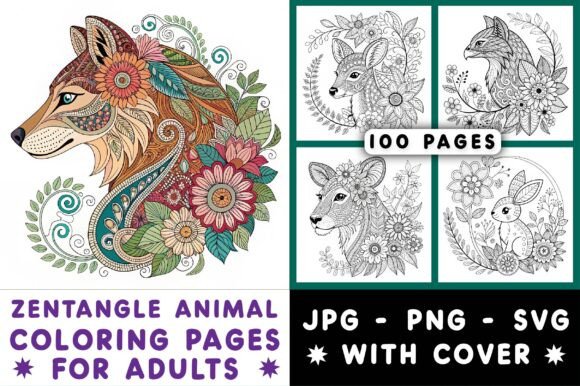 Download Zentangle Animal Coloring Pages Adults - Coloring page Collection