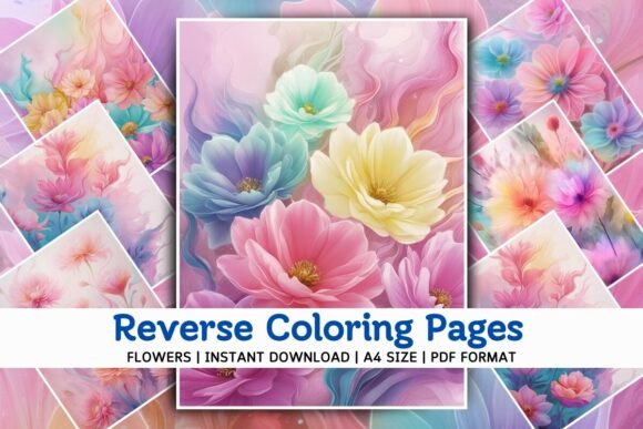 Download Pastel Flowers Reverse Coloring Pages - Coloring page Collection